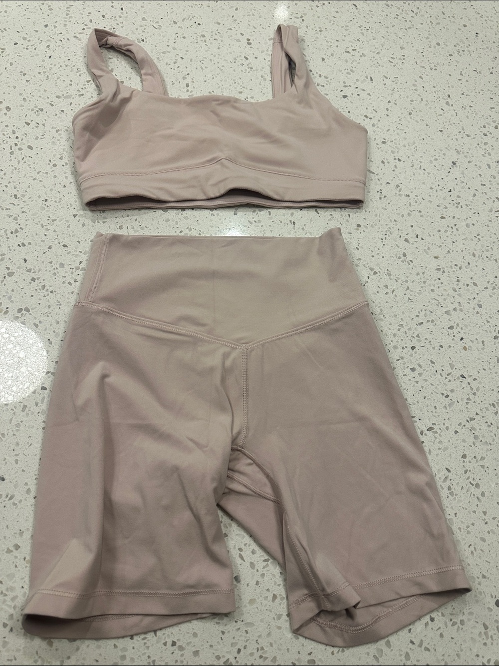 Vouri bra and short pinkish tan small bra xs short